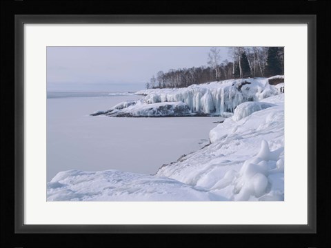 Framed Lake Superior Snow 23 Print