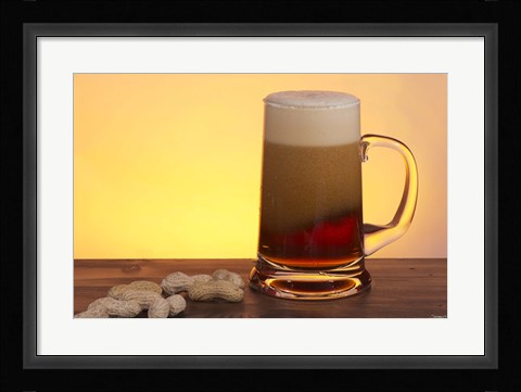 Framed Beer Foaming And Peanuts Print