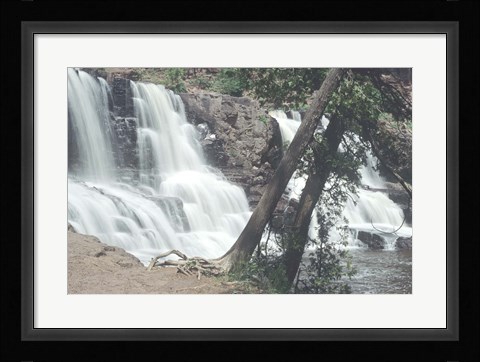 Framed Lake Superior Waterfall 18 Print