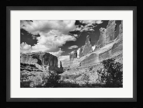 Framed Valley of Rock Under Clouded Sky Print
