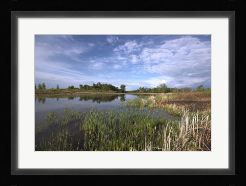 Framed Blue Sky And Lake Landscape Print