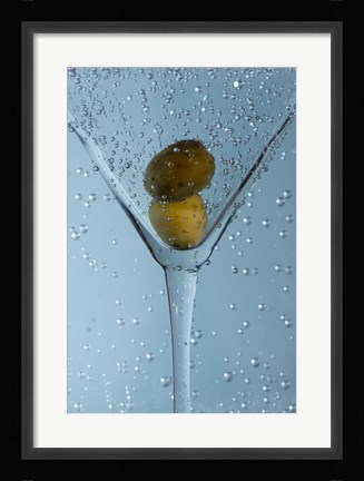 Framed Olive Duo In Martini Glass II Print
