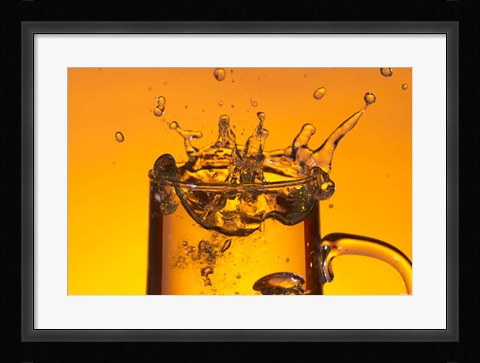 Framed Glass Mug On Bar Splashing II Print