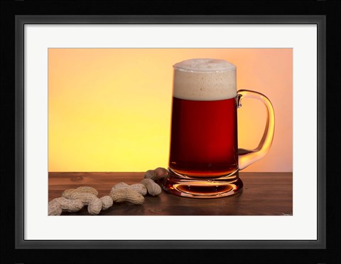 Framed Beer Sitting And Peanuts Print