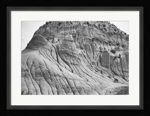 Framed Mountain Rock Forms Black And White Print