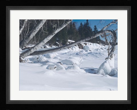 Framed Lake Superior Winter Snow 25 Print
