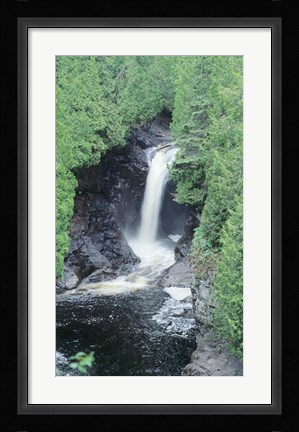 Framed Lake Superior Waterfall 11 Print