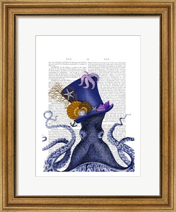 Framed Octopus Nautical Hat Print