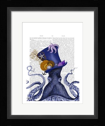 Framed Octopus Nautical Hat Print