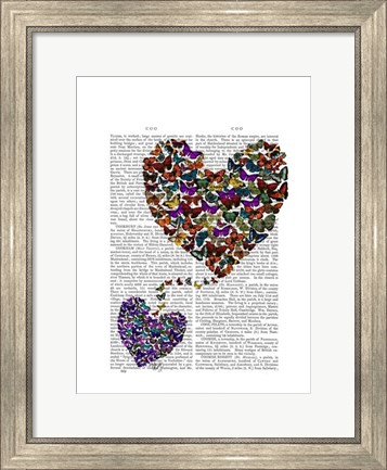 Framed Two Butterfly Hearts Print