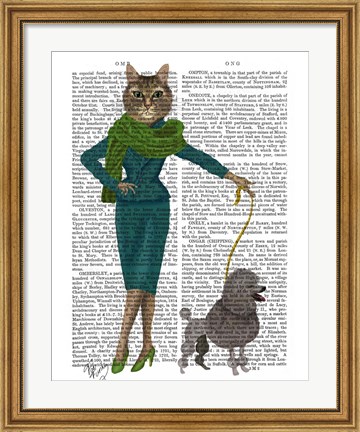 Framed Cat and Poodle Print