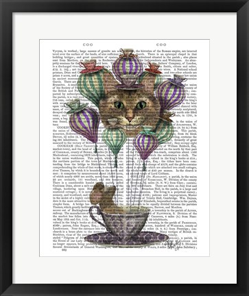 Framed Cheshire Cat Hot Air Balloon Print