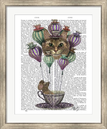 Framed Cheshire Cat Hot Air Balloon Print