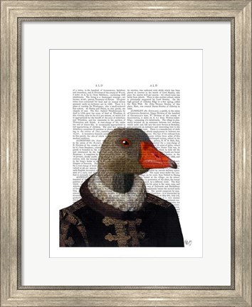 Framed Elizabethan Goose in a Ruff Print