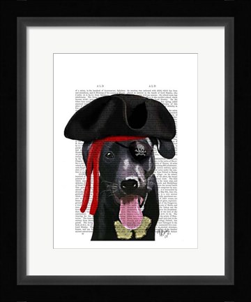 Framed Black Labrador Pirate Print