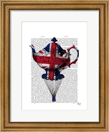 Framed Union Jack Flying Teapot Print