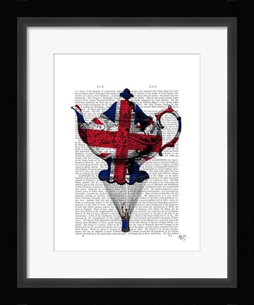 Framed Union Jack Flying Teapot Print