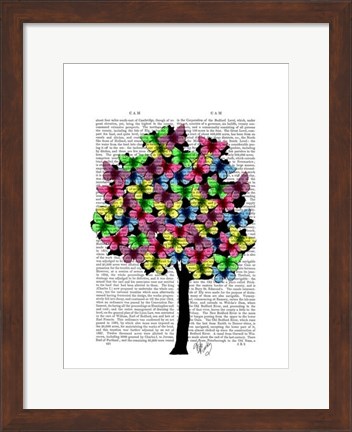 Framed Butterfly Tree Print