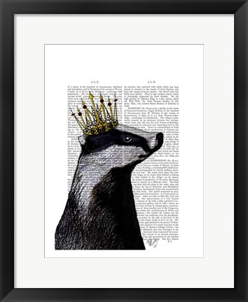 Framed Badger King I Print