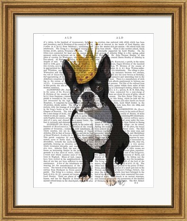 Framed Boston Terrier And Crown Print