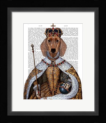 Framed Dachshund Queen Print