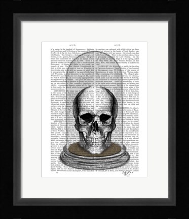Framed Skull In Bell Jar Print