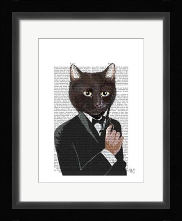 Framed James Bond Cat Print