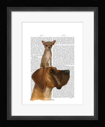 Framed Great Dane and Chihuahua Print