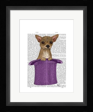 Framed Chihuahua in Top Hat Print