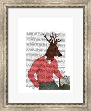 Framed Deer At The Bar Print