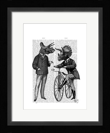 Framed Triceratops Men What Kind of Mileage Print