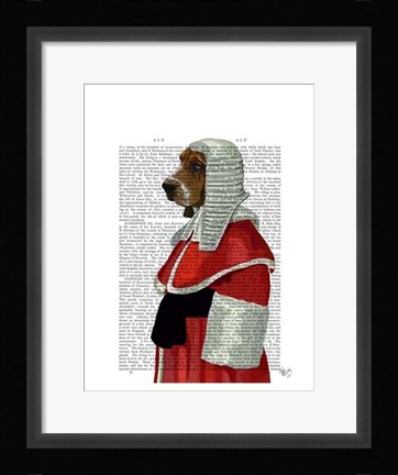 Framed Basset Hound Judge Portrait I Print