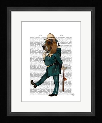 Framed Basset Hound Policeman I Print