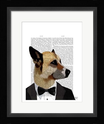 Framed Debonair James Bond Dog Print