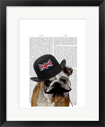 Framed British Bulldog and Bowler Hat Print