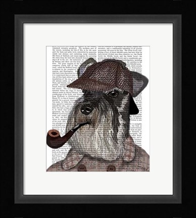 Framed Schnauzer Sherlock Print