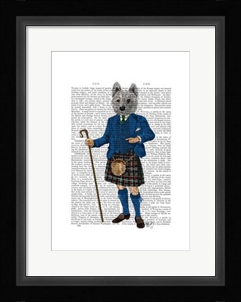 Framed West Highland Terrier in Kilt Print