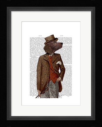 Framed Red Setter Rider Portrait Print