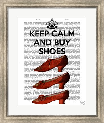 Framed Keep Calm Buy Shoes Print