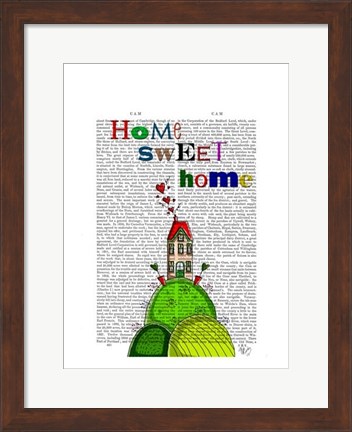 Framed Home Sweet Home Illustration Print