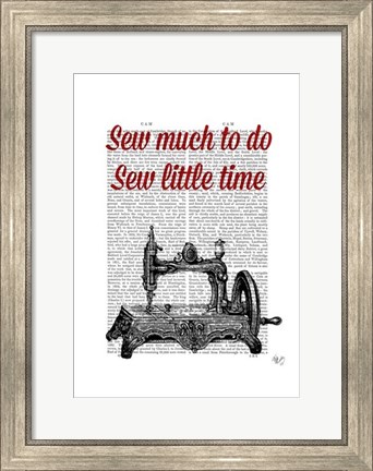 Framed Sew Little Time Illustration Print