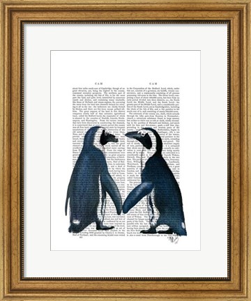 Framed Penguins in Love Print