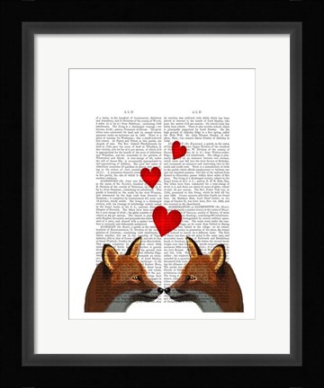 Framed Foxes in Love Print