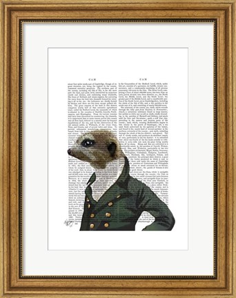 Framed Dandy Meerkat Portrait Print