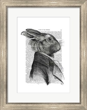 Framed Rabbit Portrait Profile Print