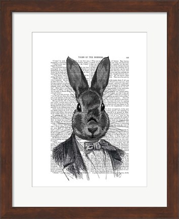 Framed Rabbit In Suit Portrait Print