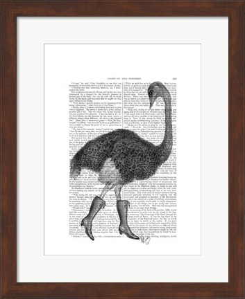 Framed Ostrich In Boots Print