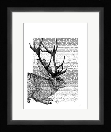 Framed Jackalope Portrait 2 Print