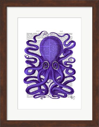 Framed Purple Octopus Print