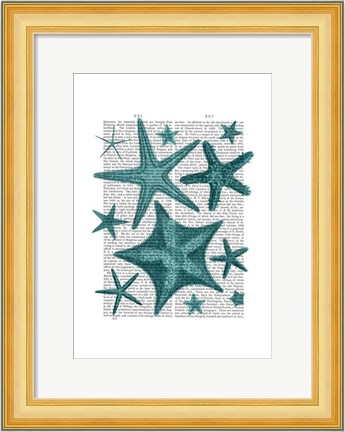 Framed Green Starfish Collection Print